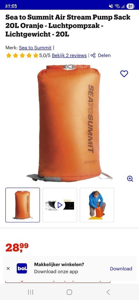 Air stream pump sack, Enlèvement, Comme neuf