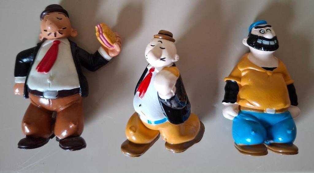 3 Vintage 'Popeye' figurines (Wimpy en Brutus) 1988/1993, Ophalen of Verzenden, Zo goed als nieuw