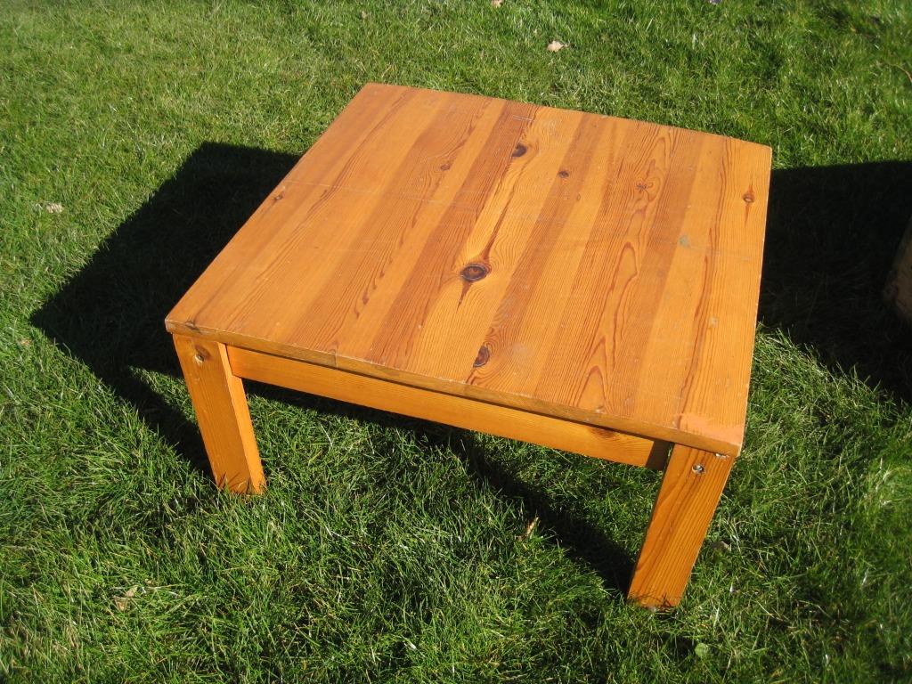 Table basse salon en sapin, Maison & Meubles, Moins de 50 cm, 50 à 100 cm, Carré, Enlèvement
