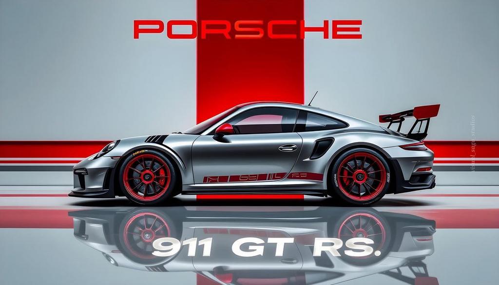 Metalen reclamebord Porsche 911 GTRS - retro vintage mancave, Verzamelen, Ophalen of Verzenden, Zo goed als nieuw, Reclamebord