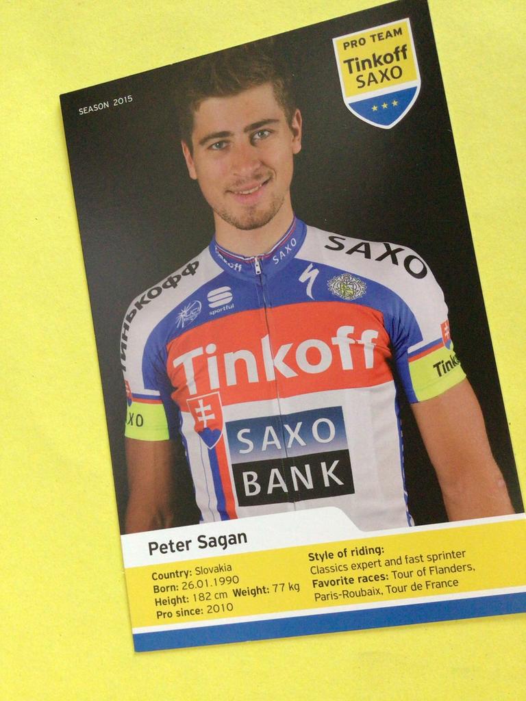 Wielerkaart 2015 team tinkoff peter sagan, Envoi, Comme neuf