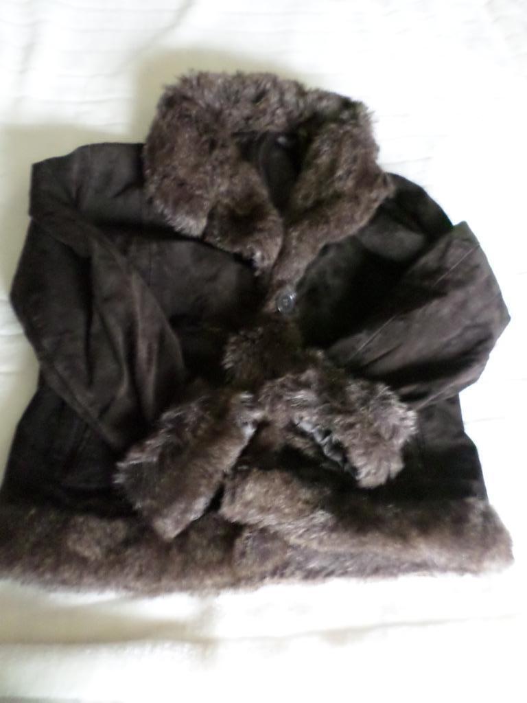 Veste style daim avec fourrure, Enlèvement ou Envoi, Comme neuf, Taille 38/40 (M), Brun