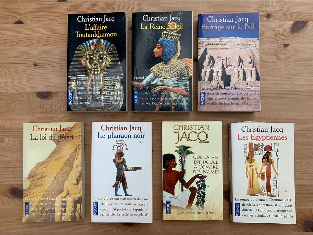 Lot de 7 livres de Christian Jacq, Boeken, Romans, Gelezen, Ophalen of Verzenden