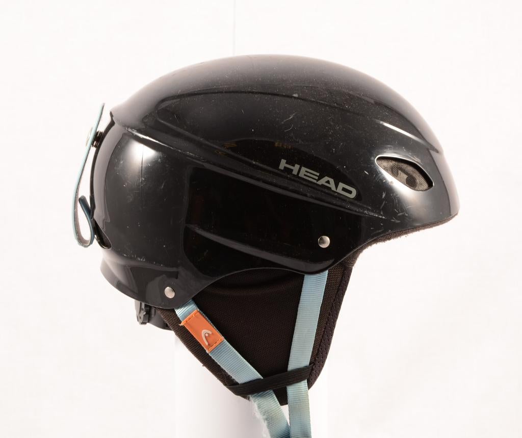 Casque de ski snowboard 52 53 54 55 cm HEAD noir/bleu, Carving, Enlèvement ou Envoi, Utilisé, Head