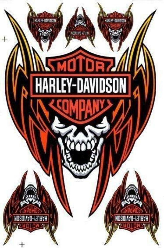 Harley Davidson stickerset stickers stickervel, Motoren, Ophalen of Verzenden