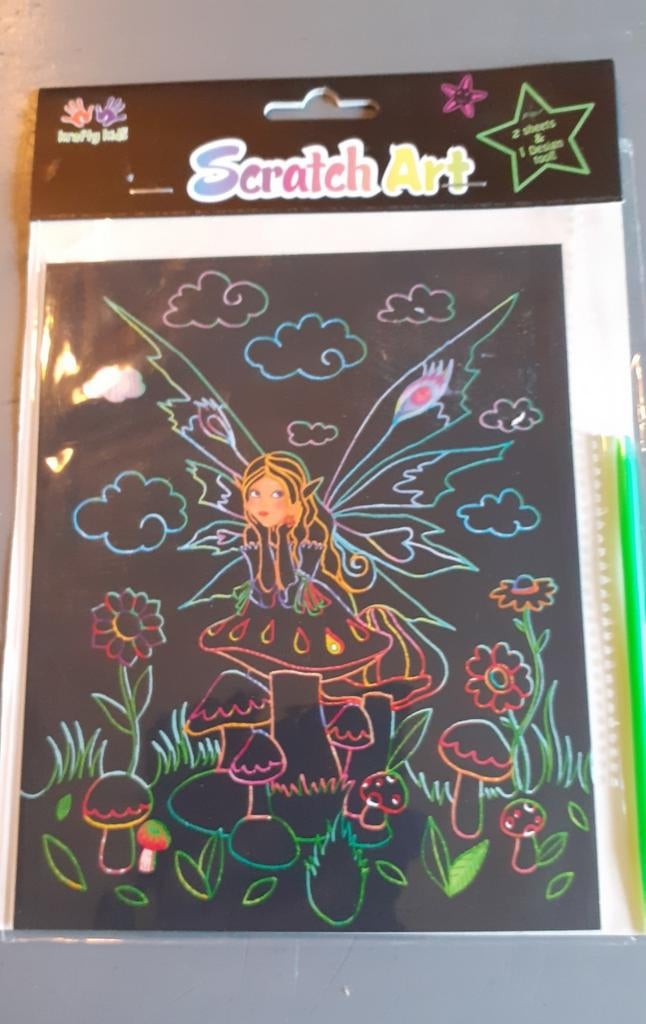 Deux scratch art motif féerique avec grattoir, Enlèvement ou Envoi, Neuf