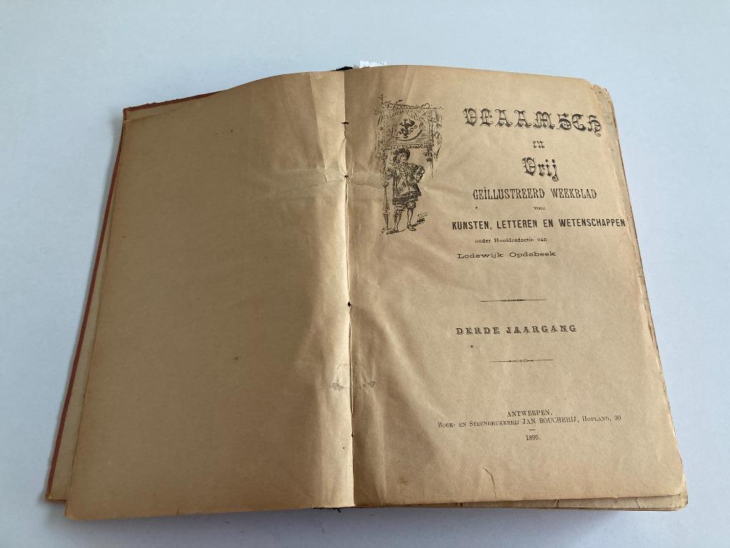 Album " Vlaamsch en vrij " 1895 weekblad kunst, letteren,, Antiek en Kunst, Antiek | Boeken en Manuscripten, Ophalen of Verzenden