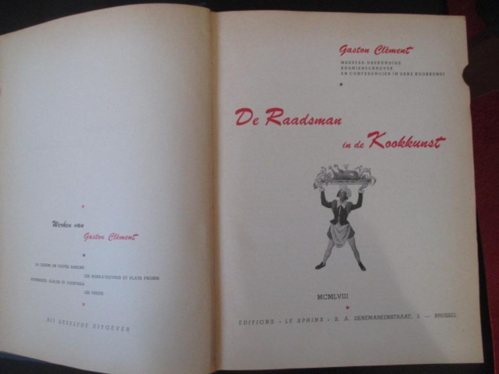 De Raadsman in de Kookkunst, Enlèvement ou Envoi, Comme neuf, Pays-Bas et Belgique, Gaston Clément