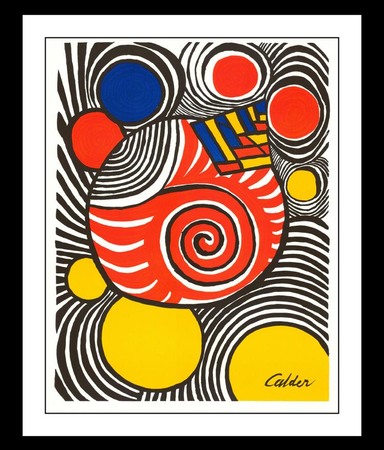 Lithografie van Alex Calder - Compositie - circa 1979, Ophalen of Verzenden