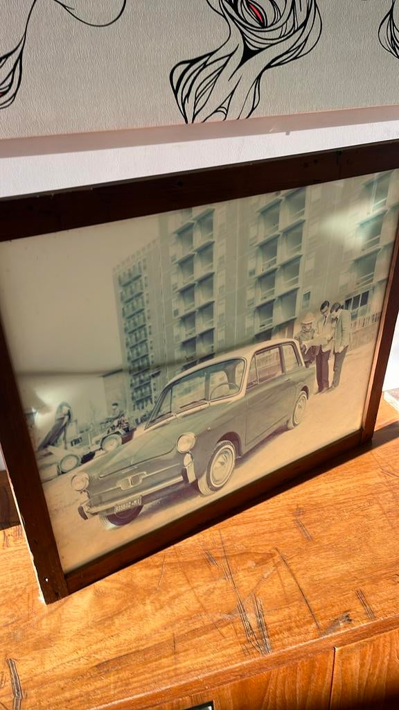 Ancien panneau publicitaire voiture Autobianchi, Enlèvement, Panneau publicitaire