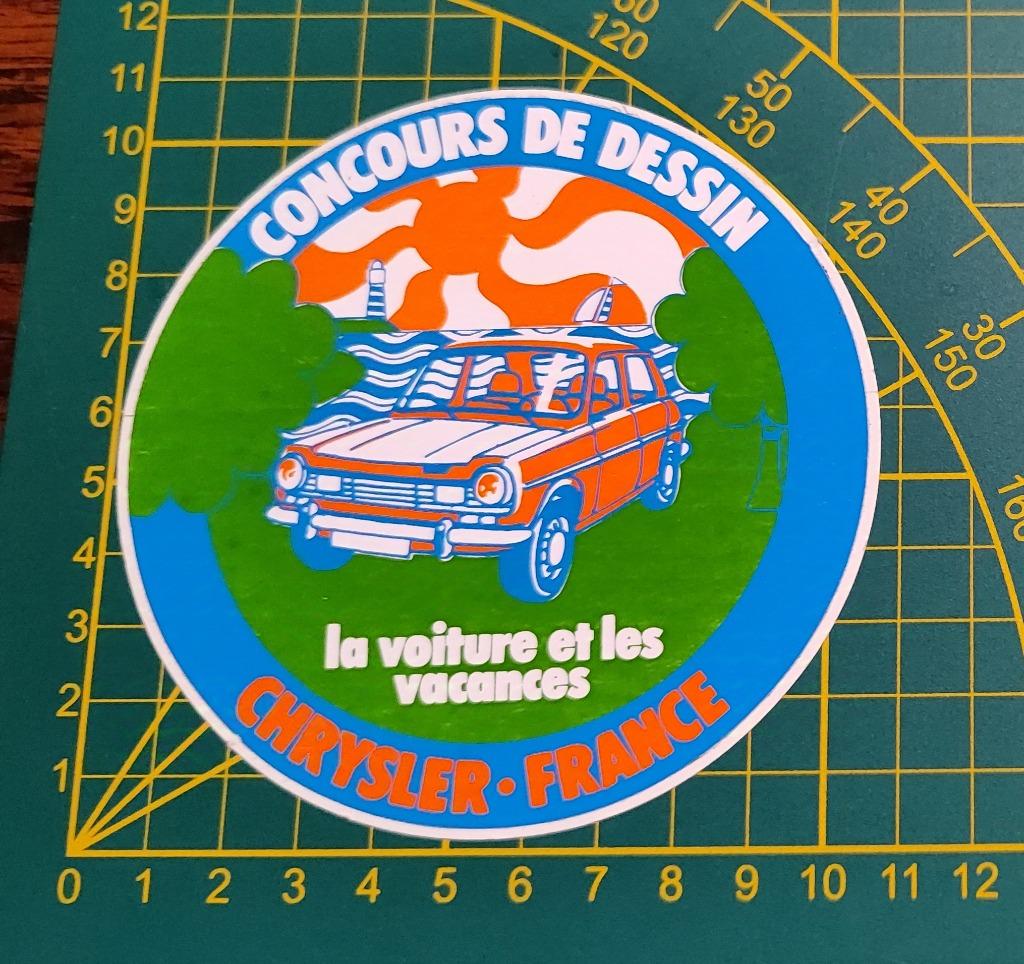 Sticker Chrysler France Simca 1100 auto jaren '70, Verzamelen, Stickers, Ophalen of Verzenden