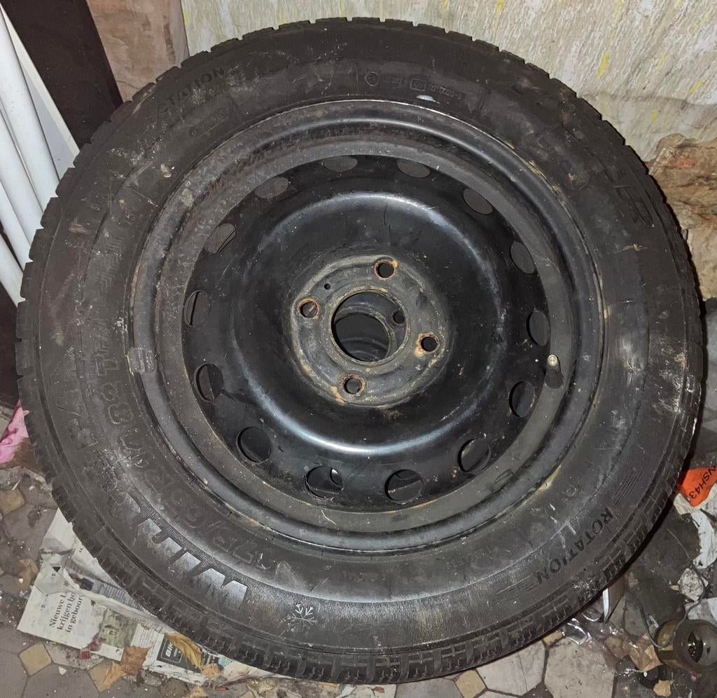 Set winterbanden op stalen velg, Auto-onderdelen, Banden en Velgen, Ophalen, 14 inch, Gebruikt, 175 mm