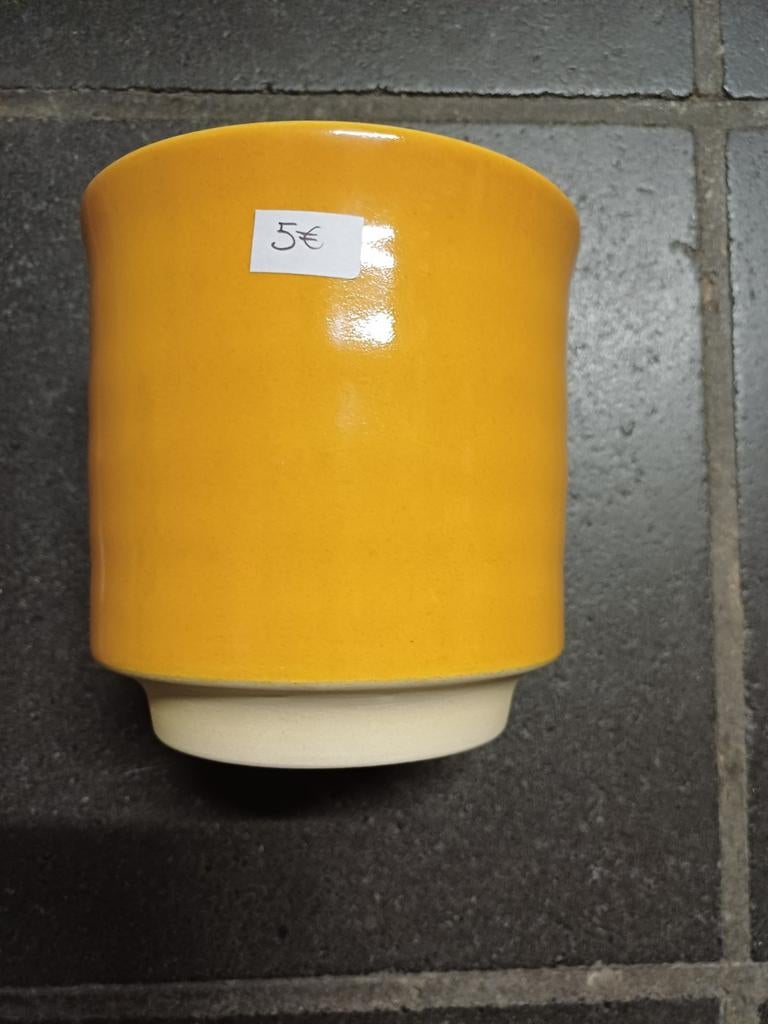 Bloempotje - geel - 13 cm, Ophalen, Nieuw