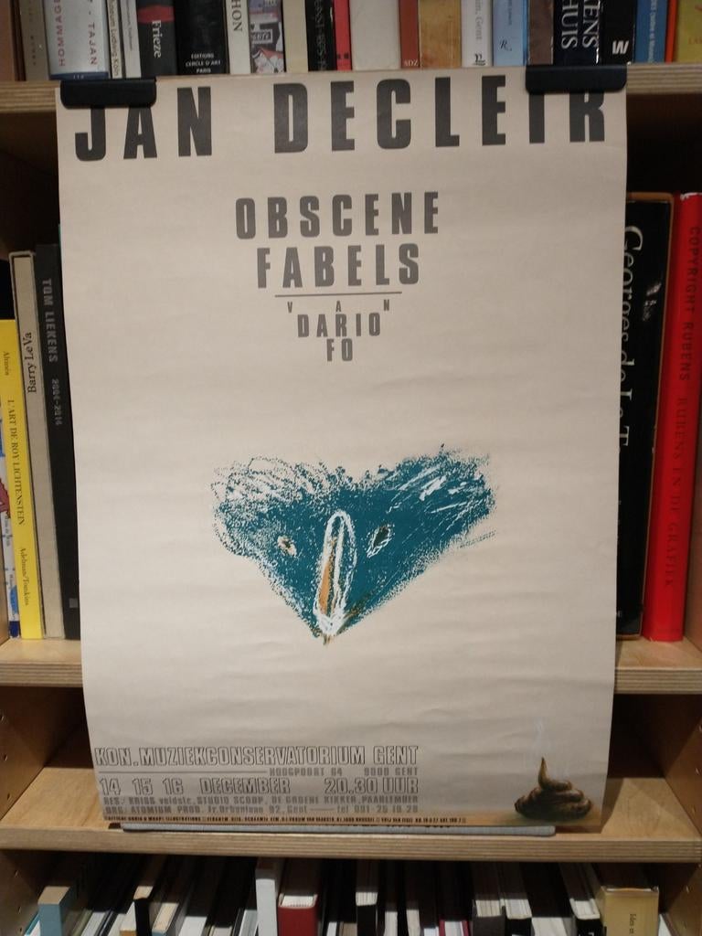 Jan Decleir obscene fabels van Dario Fo affiche, Ophalen of Verzenden, Gebruikt