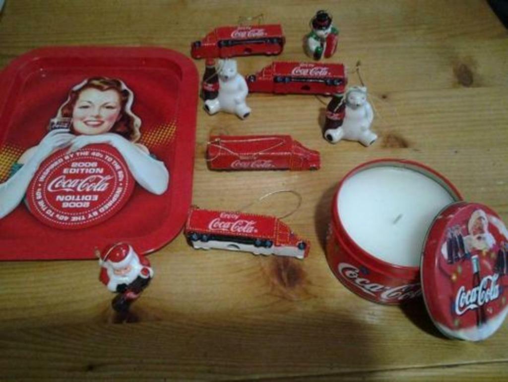 Noël Pub Coca cola Noël, plateau bougie personnages, camions, Ophalen, Zo goed als nieuw