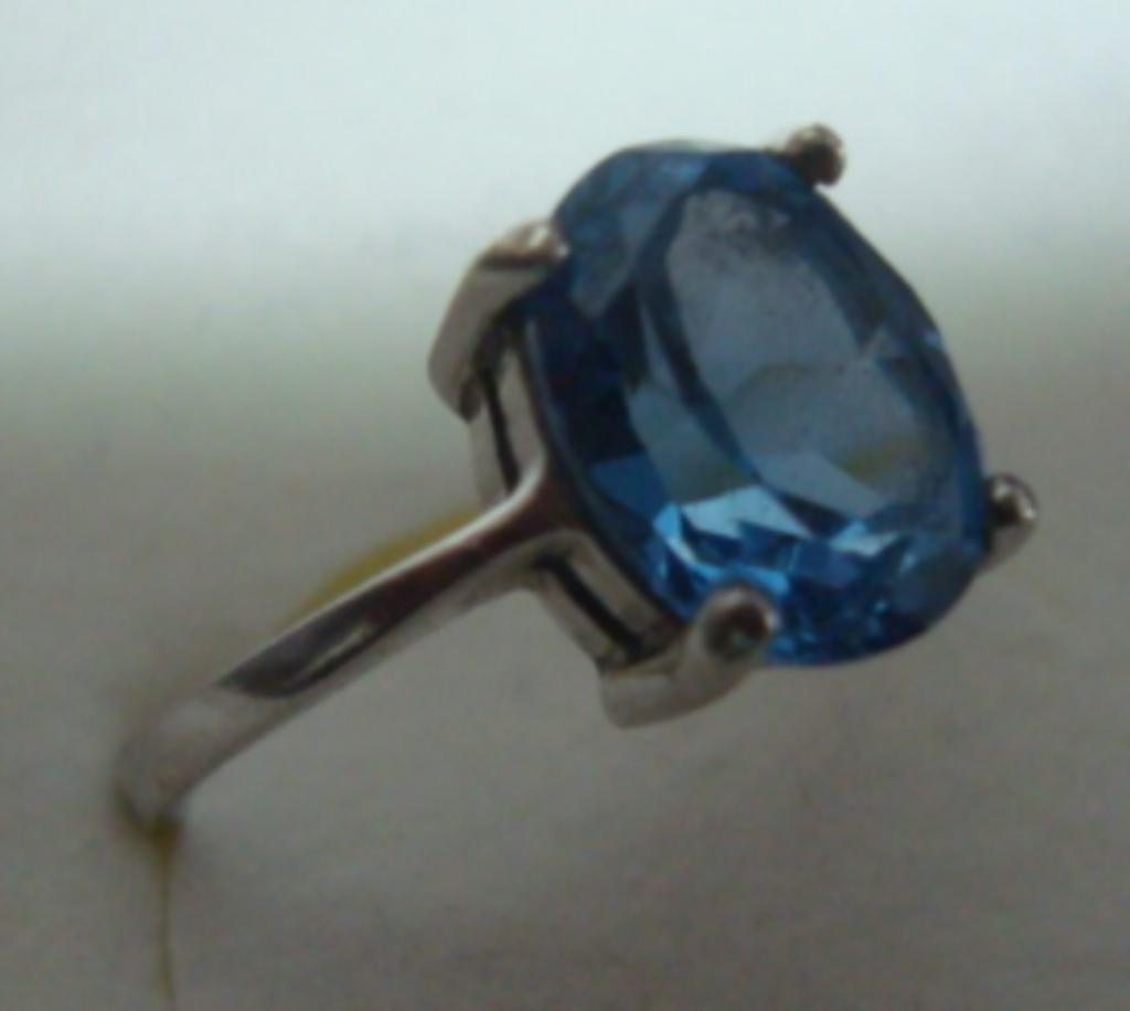 bagues en argent 1 pierre solitaire bleue et 2 sans couleur, Envoi, Neuf, Argent, Argent