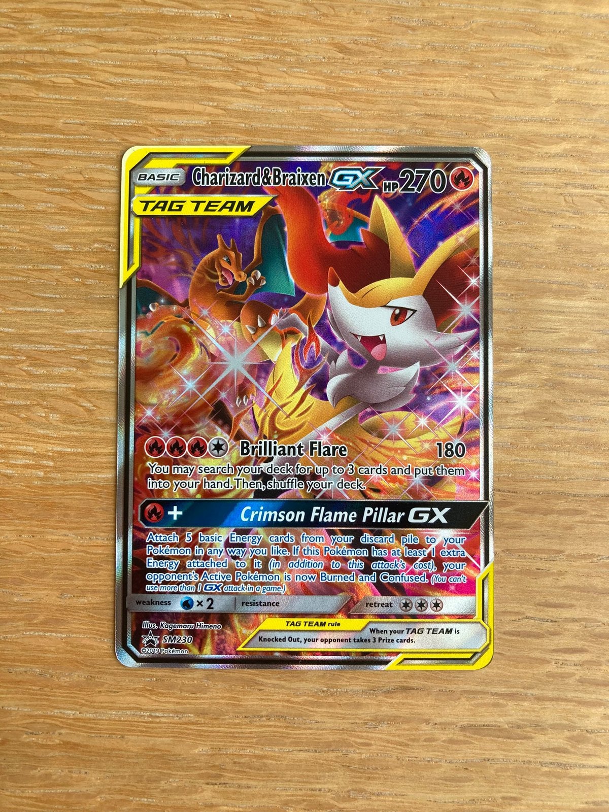 Charizard & braixen GX SM230, Enlèvement ou Envoi, Comme neuf, Cartes en vrac, Foil
