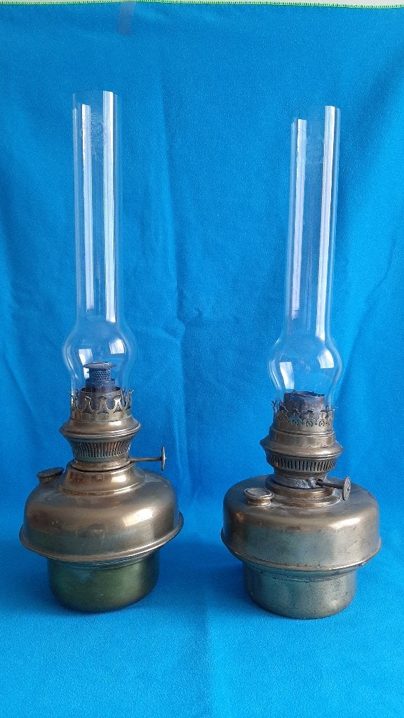 Paire de lampes à pétrole anciennes - Lempereur & Bernard, Antiquités & Art, Antiquités | Éclairage, Enlèvement