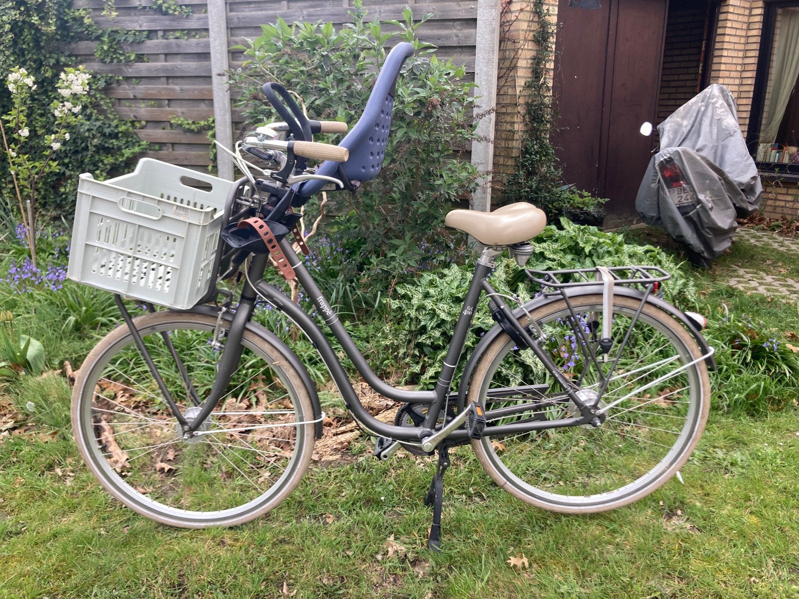 Dames fiets met babyzitje, Autres marques, Comme neuf, Enlèvement, 47 à 50 cm