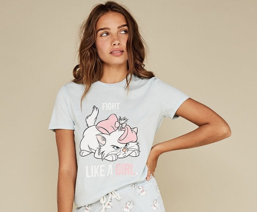 Lichtblauw tshirt van Undiz / Disney Aristochats - Maat XS, Enlèvement ou Envoi, Taille 34 (XS) ou plus petite, Bleu