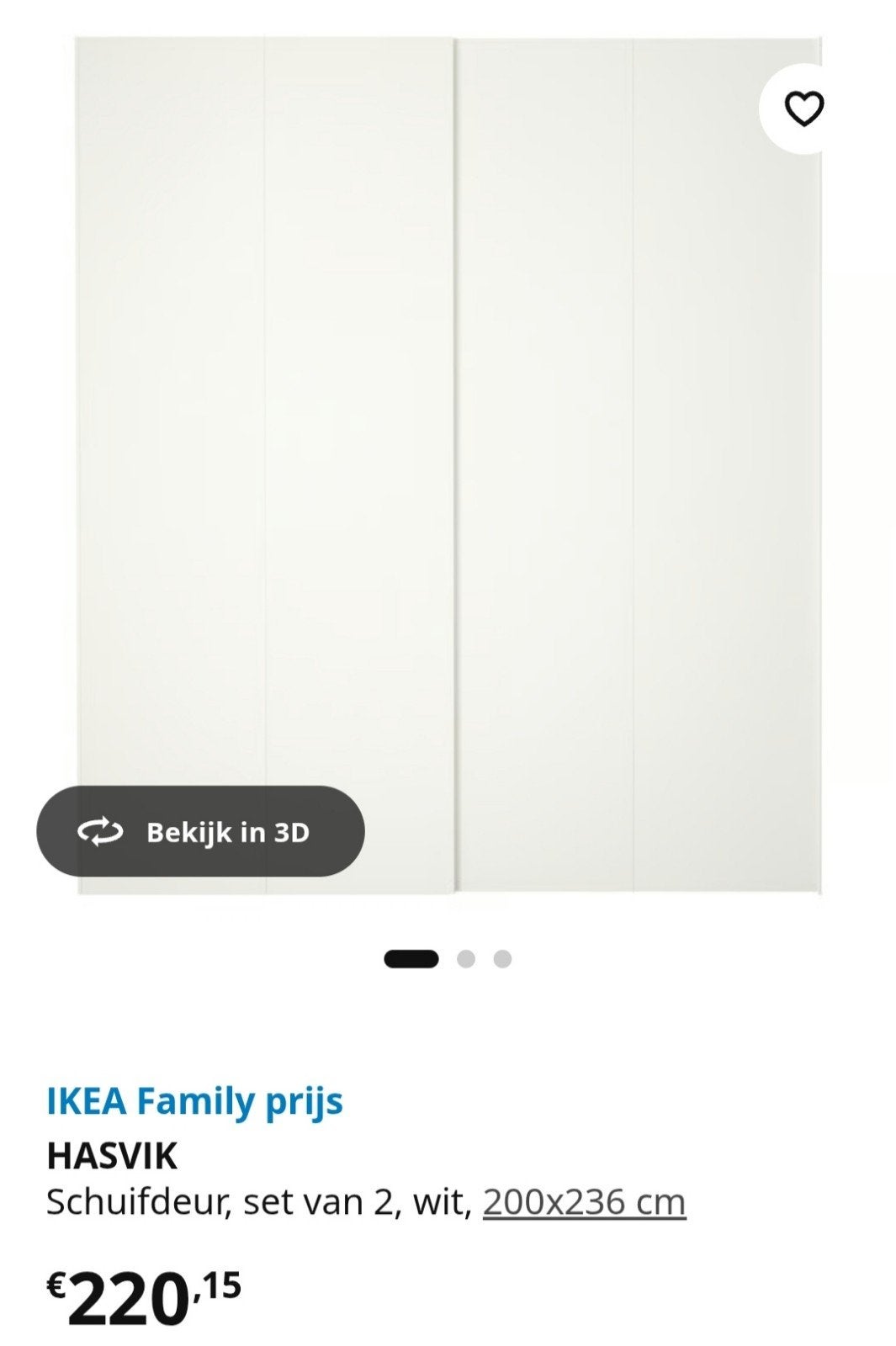 Ikea Pax schuifdeuren 2x 100x236, Enlèvement