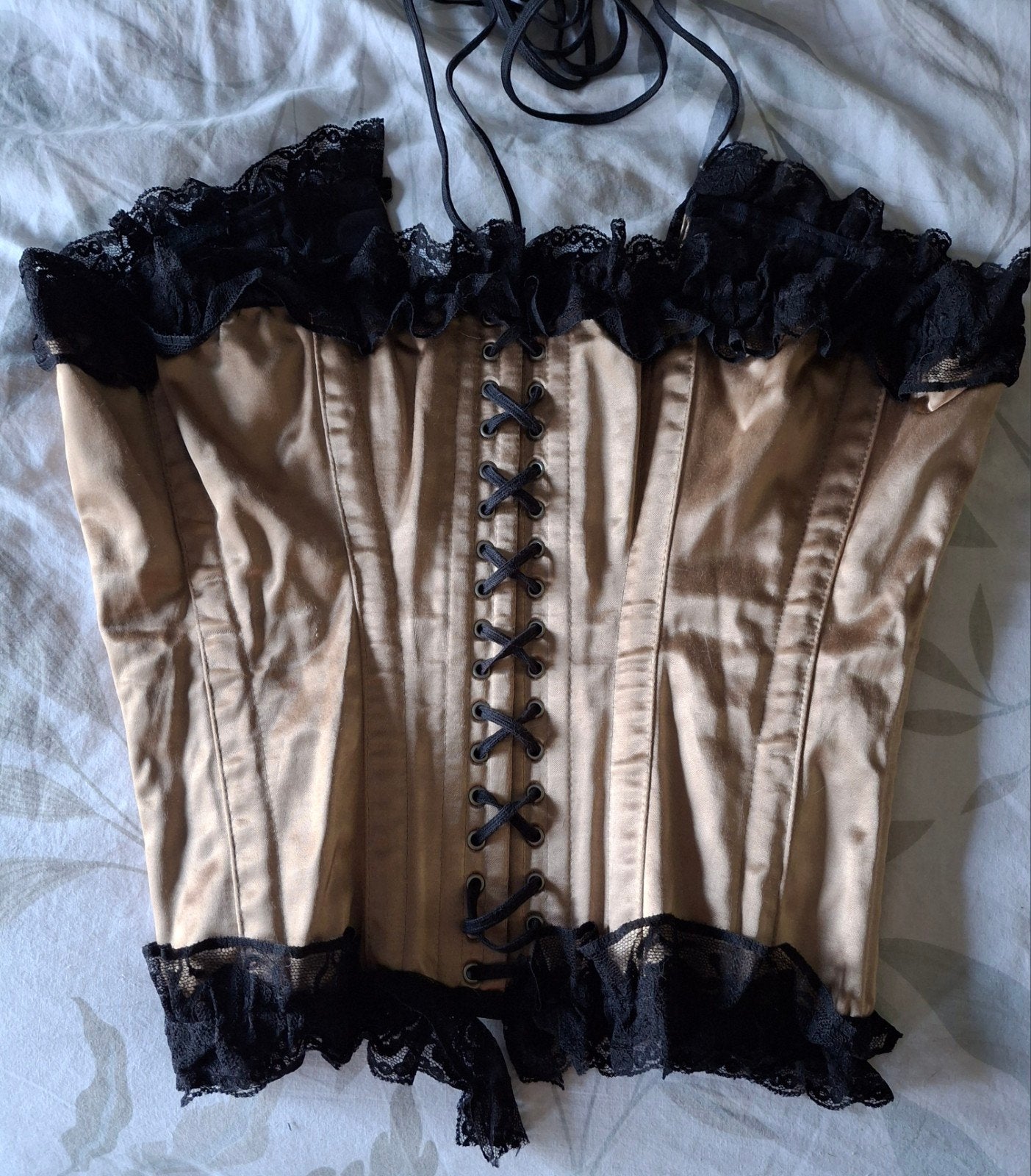 Vintage Burlesquestijl Corset S/M, Kleding | Dames, Ophalen of Verzenden, Goud, Body of Korset