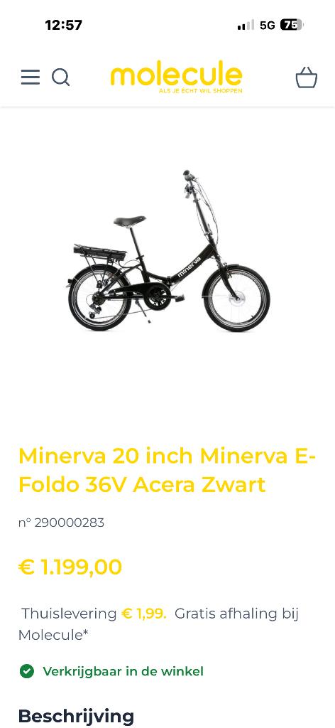 Elektronische plooifiets, Fietsen en Brommers, Fietsen | Vouwfietsen, Ophalen, Versnellingen, Zo goed als nieuw, Totaal opvouwbaar