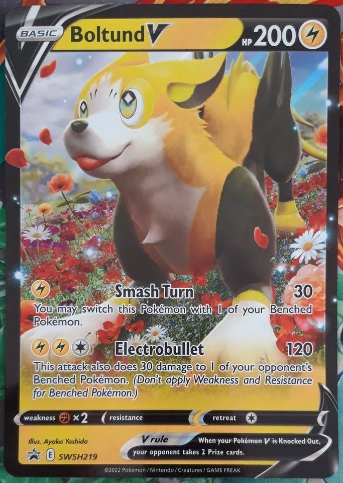 Pokemon Boltund V Jumbo Promo SWSH219, Enlèvement ou Envoi, Neuf, Cartes en vrac, Foil