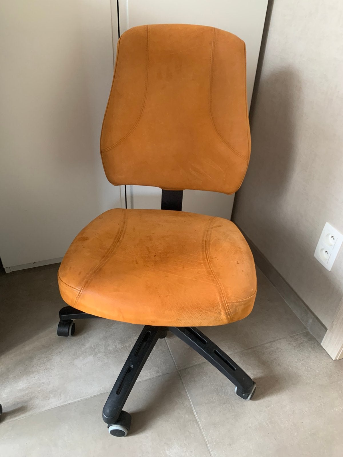 Chaise de bureau cuir, Enlèvement, Comme neuf, Cuir