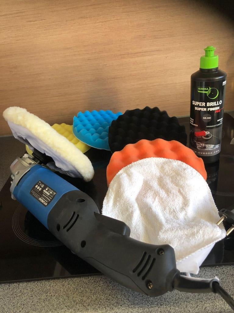 NIEUWE MODELLEN POETSMACHINE SET POLIERMACHINE MET PADS !!