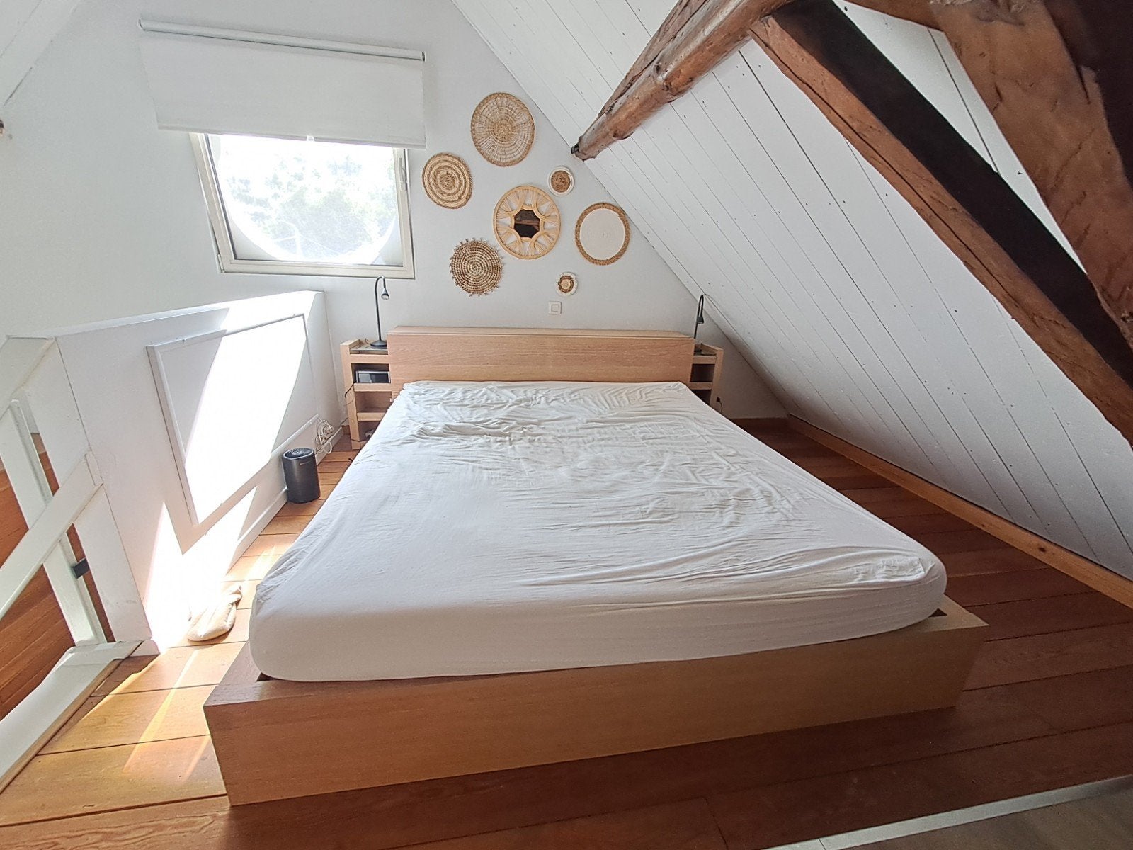 IKEA MALM bed 180 x 200 cm incl lattenbodem en matras, Ophalen, Gebruikt, Bruin, Tweepersoons