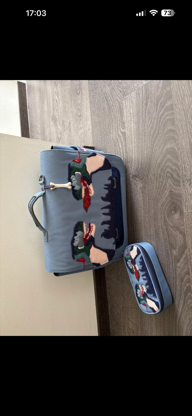 Jeune Premier boekentas + pennenzak, Handtassen en Accessoires, Tassen | Schooltassen, Ophalen of Verzenden, Gebruikt, Blauw, Rugtas