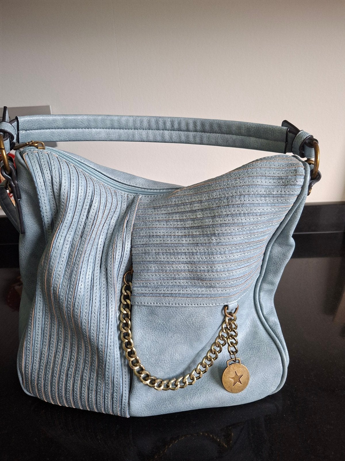 Sac à  main Mandoline., Bijoux, Sacs & Beauté, Enlèvement, Neuf, Bleu, Sac à bandoulière