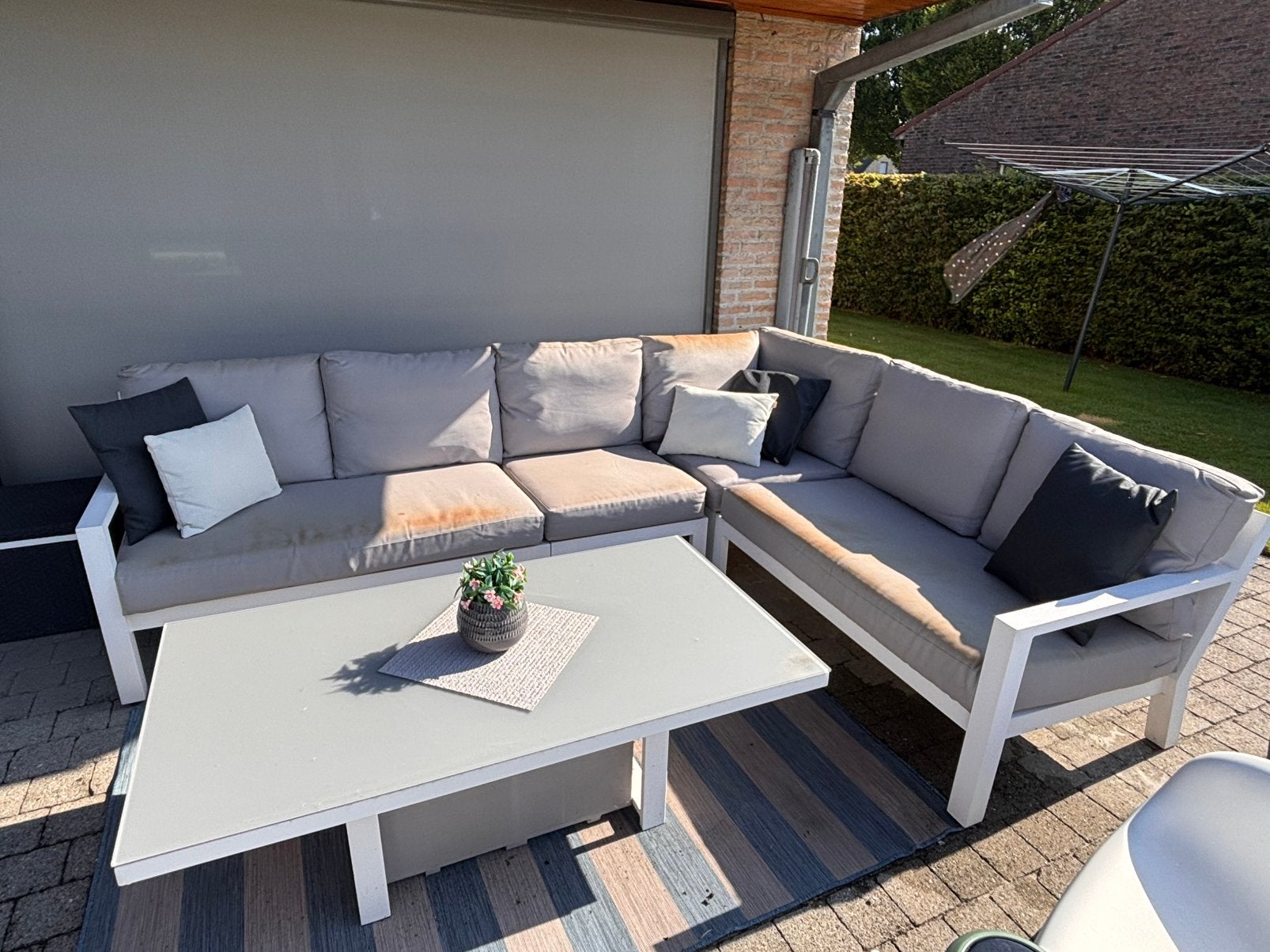 Kussens voor loungeset, Tuin en Terras, Ophalen, Kunststof, Gebruikt, 6 zitplaatsen