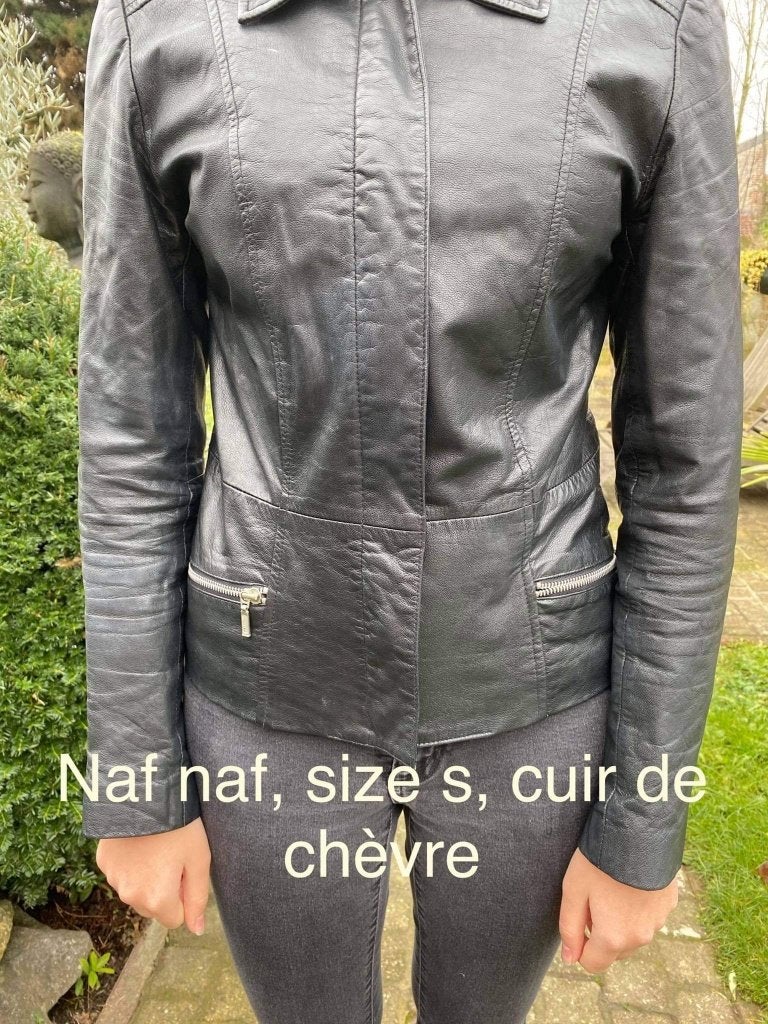 Veste en cuir de chèvre NafNaf, Vêtements | Femmes, Enlèvement