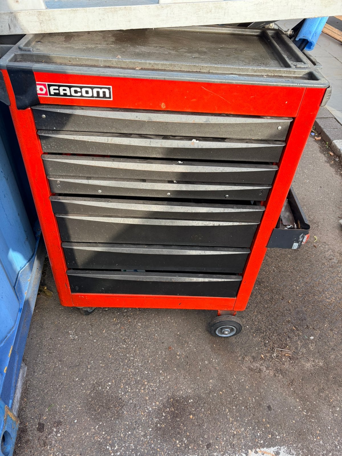Facom werkkar, Ophalen, Gebruikt