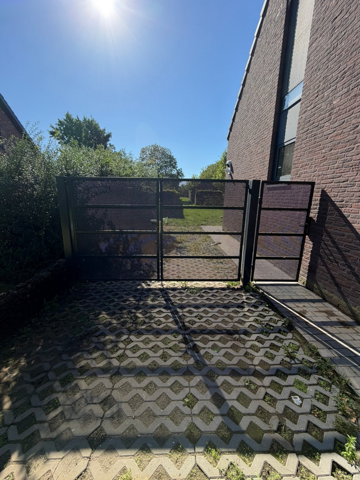Portail double avec portail latéral, Jardin & Terrasse, Enlèvement ou Envoi, Comme neuf, Fer, Porte du jardin