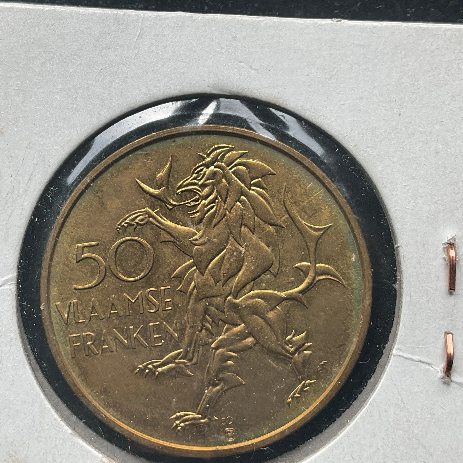 50 Vlaamse Franken  zeldzaam stuk - 1985, Postzegels en Munten, Ophalen of Verzenden, Metaal, Losse munt