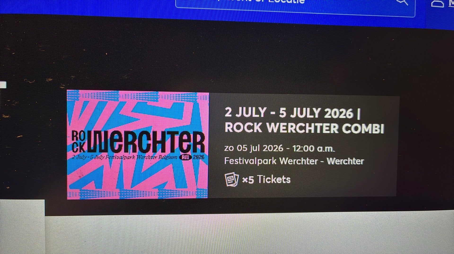 Combi ticket Rock Werchter, Une personne, Plusieurs jours