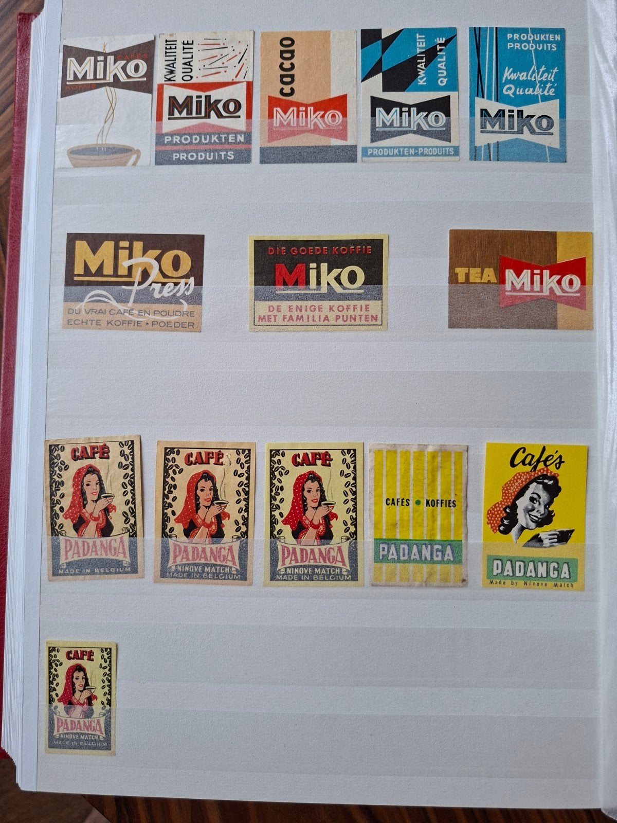 Luciferetiketten reclame voor koffie.Miko,Padanga,Clé d'or.., Verzamelen, Ophalen of Verzenden