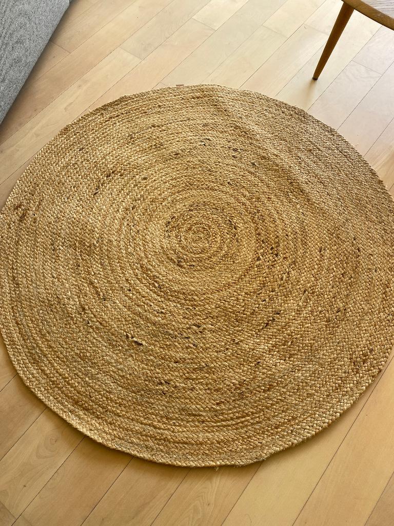 Ferm Living Eternal Jute vloerkleed Ø120 naturel, Maison & Meubles, Enlèvement, Comme neuf, Rond