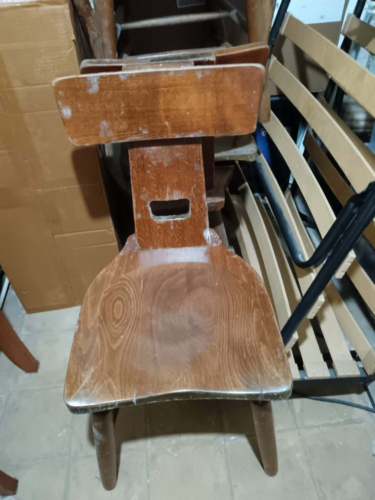 4 chaises robustes en bois, Maison & Meubles, Brun, Enlèvement, Utilisé, Bois