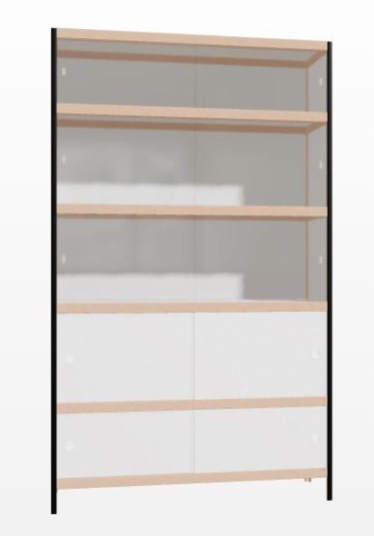 Kewlox Vitrinekast "Modulair", Huis en Inrichting, Kasten | Stellingkasten, Zo goed als nieuw, Ophalen