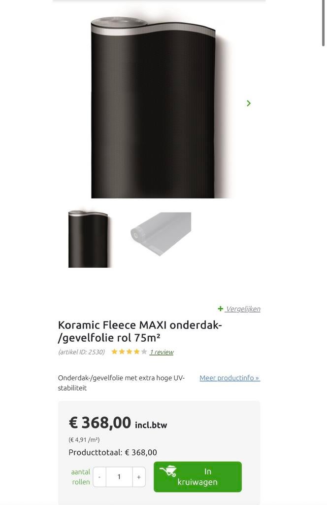 Korafleece maxi, Membrane goudronnée, Synthétique, Enlèvement, Noir