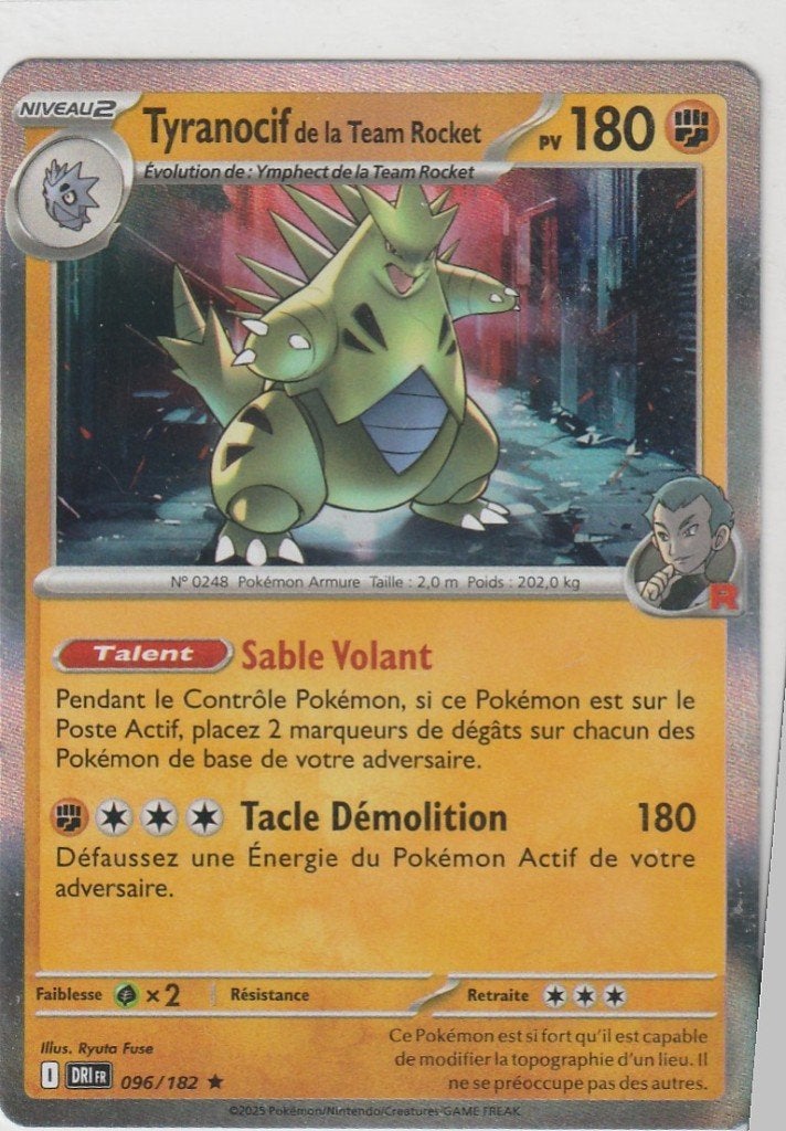 Tyranocif de la team rocket rare holo - protection standard, Enlèvement ou Envoi, Comme neuf