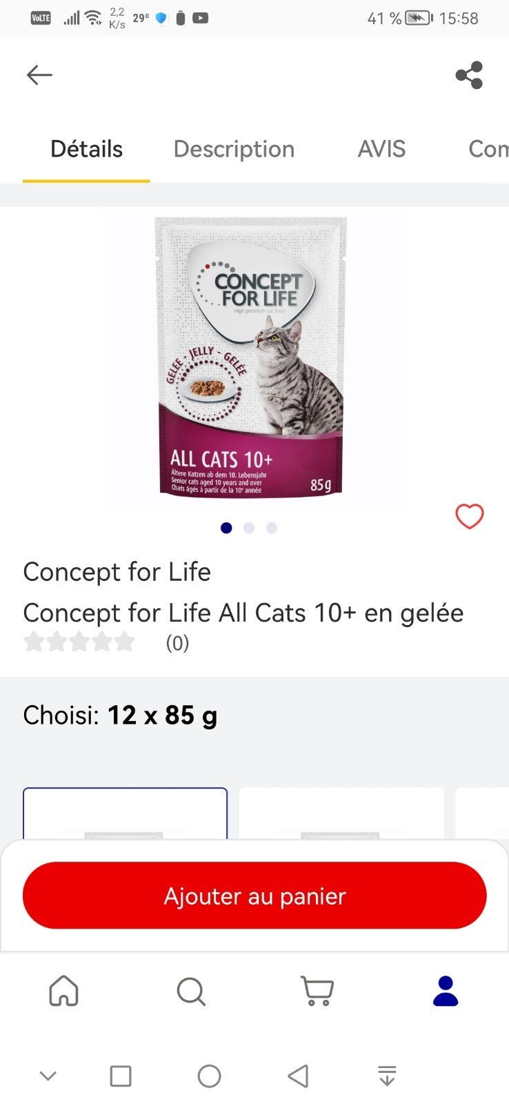 natvoer voor katten vanaf 10 jaar, Concept for Life, Ophalen, Kat