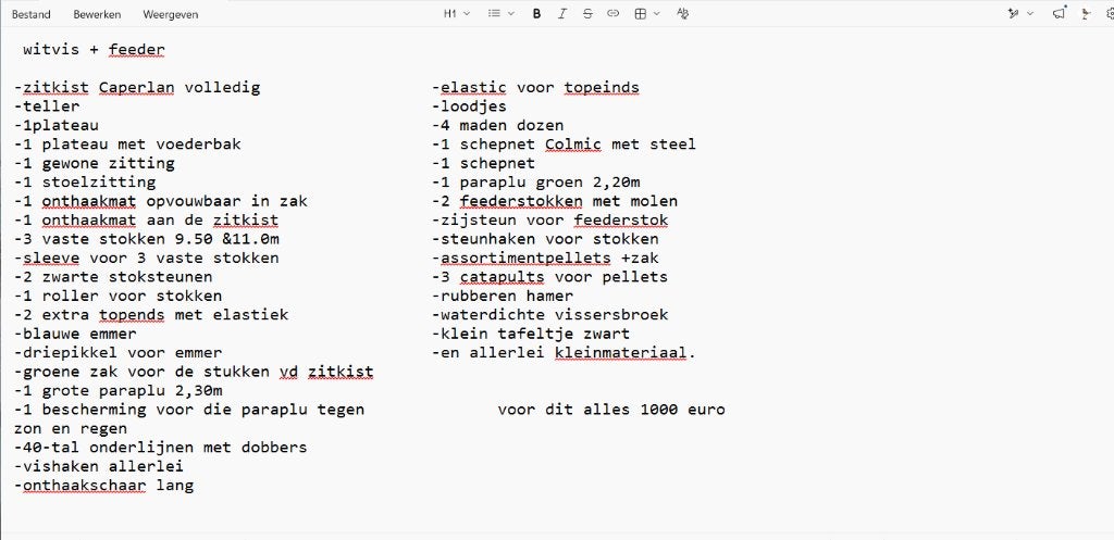 Ronse  komplete Witvis en feedermateriaal, Ophalen, Gebruikt, Overige typen