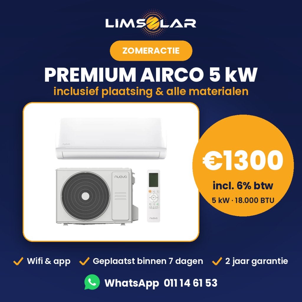 Nuova Premium 5 kw woonkamer, Ophalen, Sales@limsolar.be, Koelen en Ontvochtigen, Nieuw