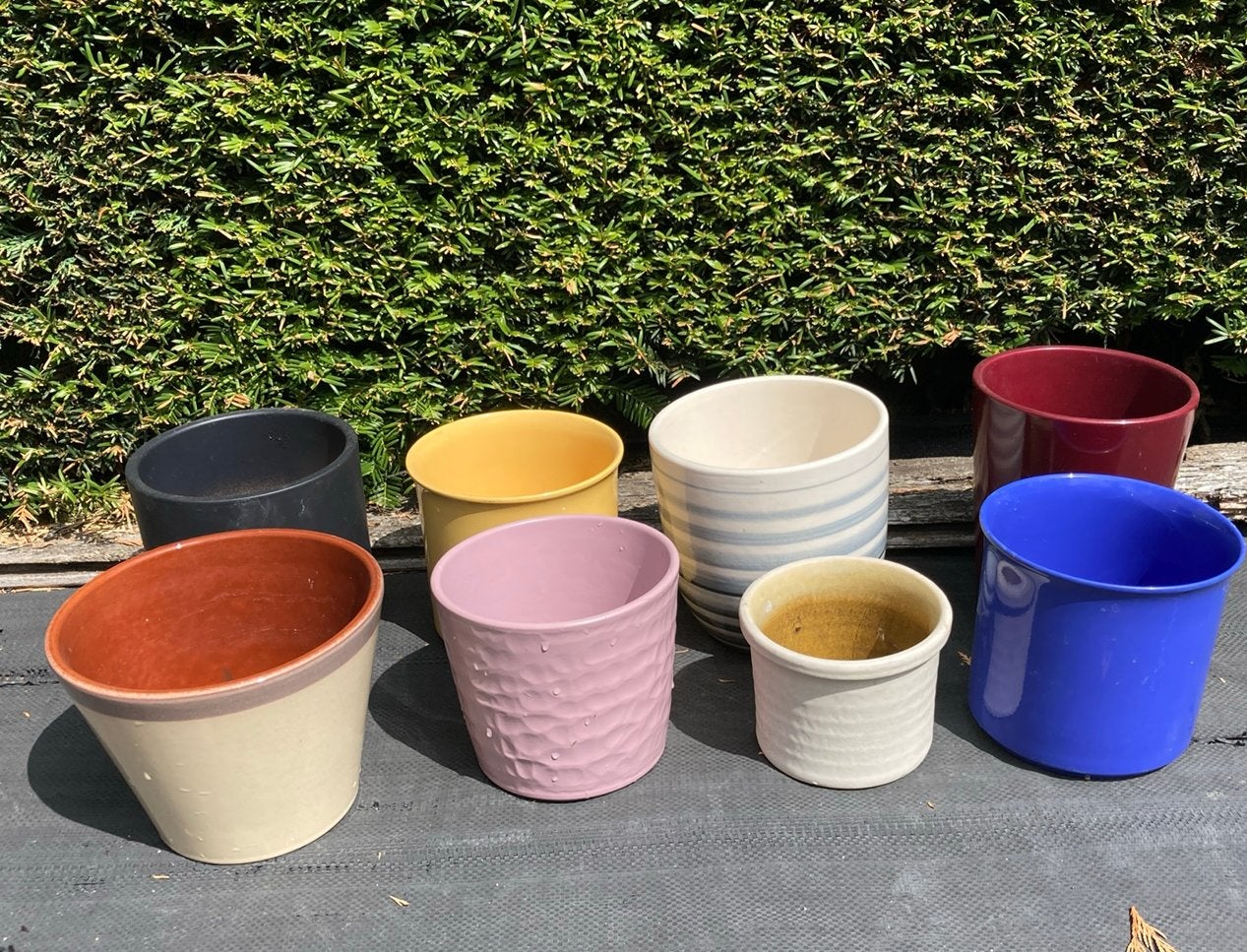8 sierpotten, Tuin en Terras, Bloempotten, Ophalen, Gebruikt, Rond, Binnen
