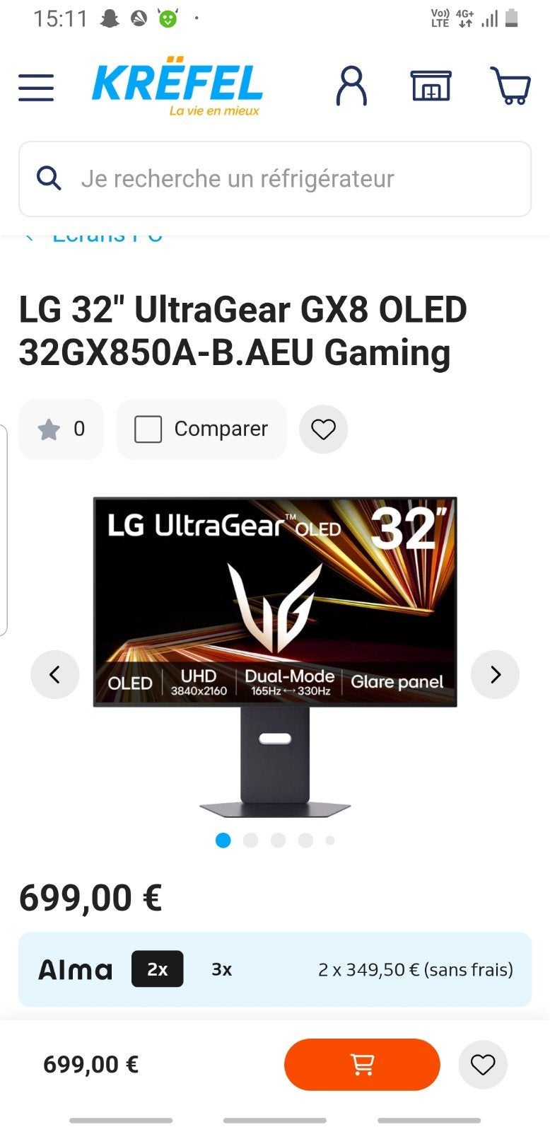 moniteur LG oled avec enceinte 2ans de garantie, Enlèvement ou Envoi, HD, DisplayPort, Gaming